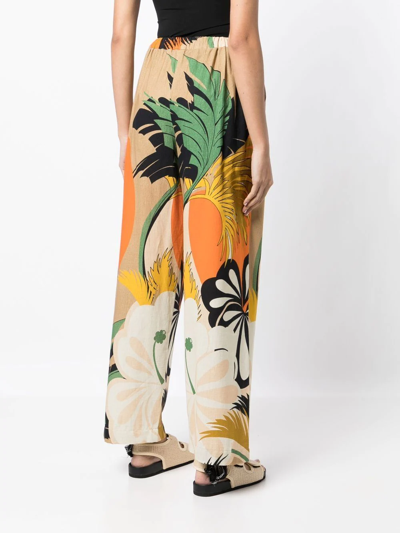 Shop Bambah Floral Motif-print Wide-leg Trousers In Multicolour