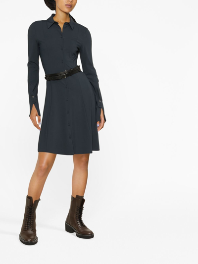 POINTED-COLLAR BELTED SHIRT DRESS