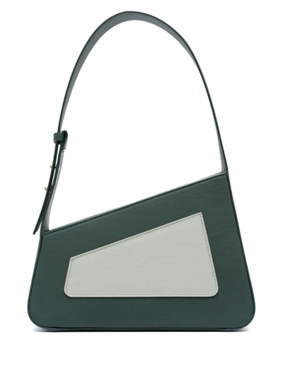Shop D'estree Albert Medium Leather Shoulder Bag In Green