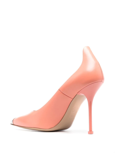 Shop Alexander Mcqueen 110mm Metal-toecap Pumps In Orange