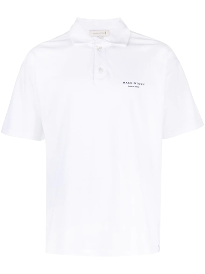 Shop Mackintosh Rain Shine Polo Shirt In White