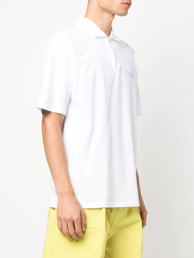 Shop Mackintosh Rain Shine Polo Shirt In White