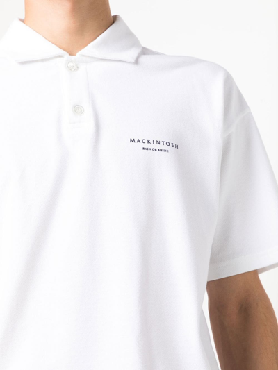 Shop Mackintosh Rain Shine Polo Shirt In White