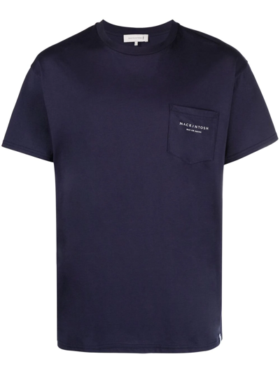 Shop Mackintosh Rain Or Shine Print T-shirt In Blue