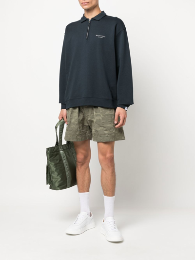 Shop Mackintosh Rain Shine Logo-print Sweatshirt In Navy