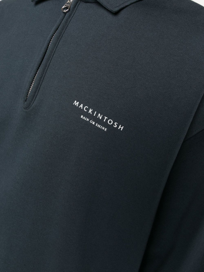 Shop Mackintosh Rain Shine Logo-print Sweatshirt In Navy