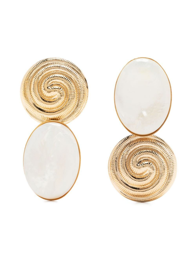 Shop D'estree Sonia Whirlpool Earring In Gold