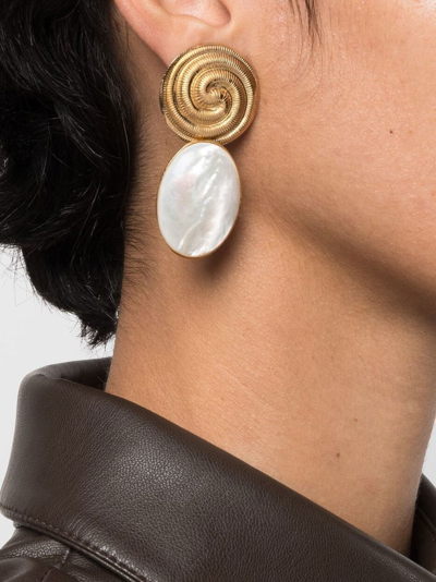 Shop D'estree Sonia Whirlpool Earring In Gold