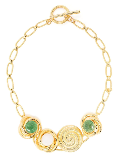 Shop D'estree Elizabeth Whirlpool Necklace In Gold