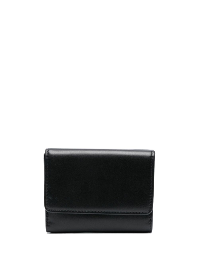 Lanvin Small Logo-plaque Leather Purse In 黑色