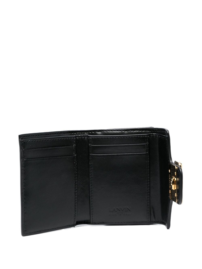Lanvin Small Logo-plaque Leather Purse In 黑色