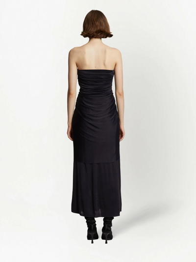 Shop Proenza Schouler Bustier-neckline Draped Dress In Black
