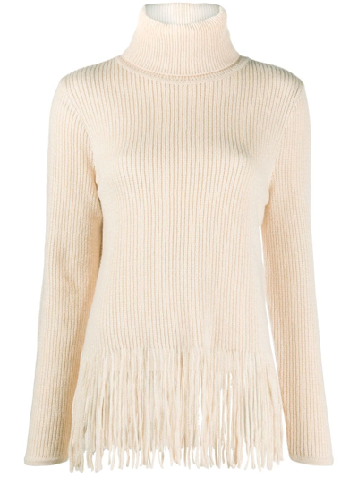 Shop Zimmermann Fringe-detail Knitted Top In Neutrals