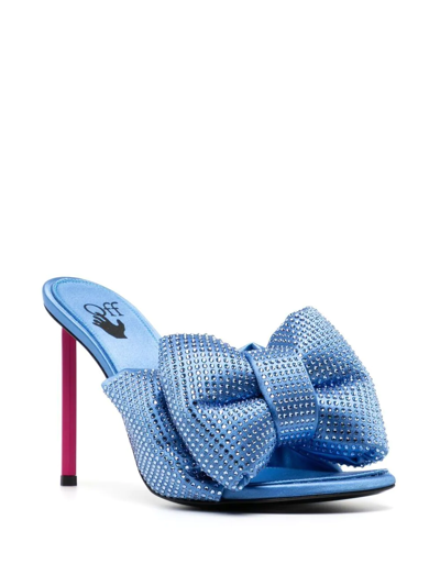 Off-white Sandales Allen Bow Strass Pop En Bleu/rose In Blue