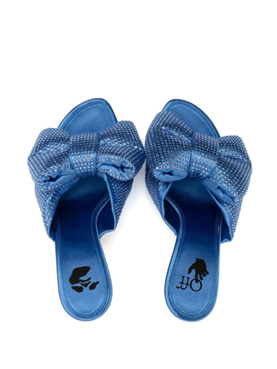 Off-white Sandales Allen Bow Strass Pop En Bleu/rose In Blue