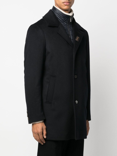 Moorer Buttoned-up Single-breasted Coat In 蓝色