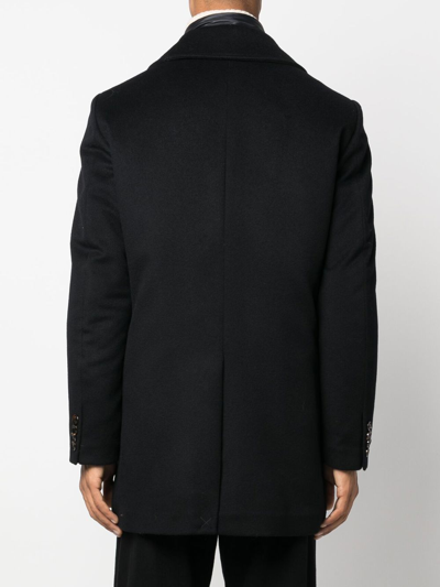 Moorer Buttoned-up Single-breasted Coat In 蓝色