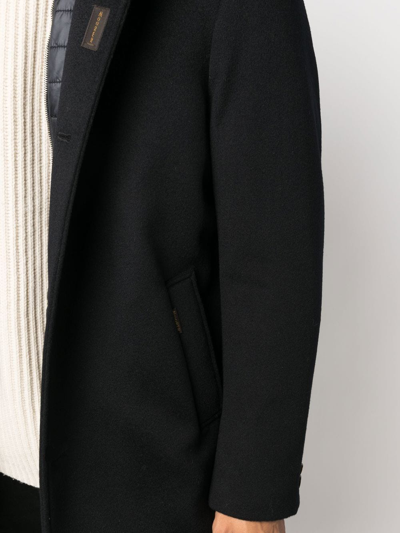 Moorer Buttoned-up Single-breasted Coat In 蓝色