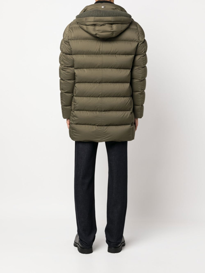 Shop Herno Padded Hooded Down Jacket In Green