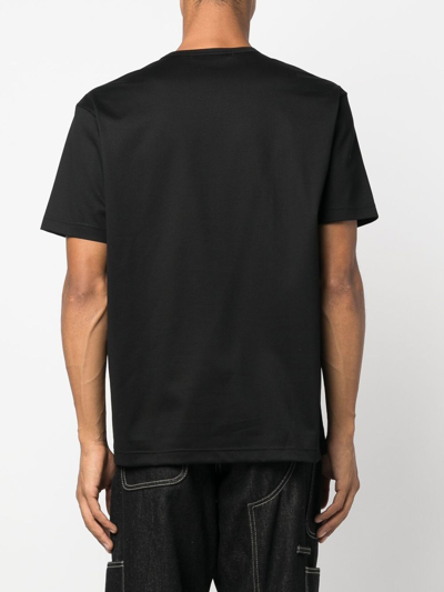 Shop Junya Watanabe Optical Print Crew-neck T-shirt In Black