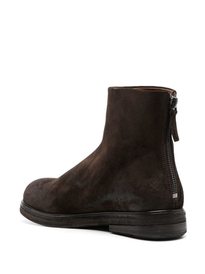 Marsèll Zip-up Leather Ankle Boots In 褐色