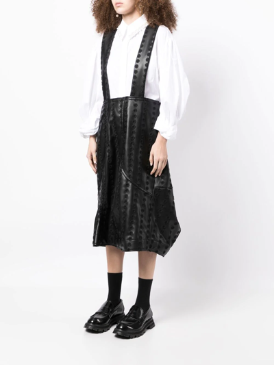Shop Comme Des Garçons Faux-leather Pinafore Skirt In 黑色