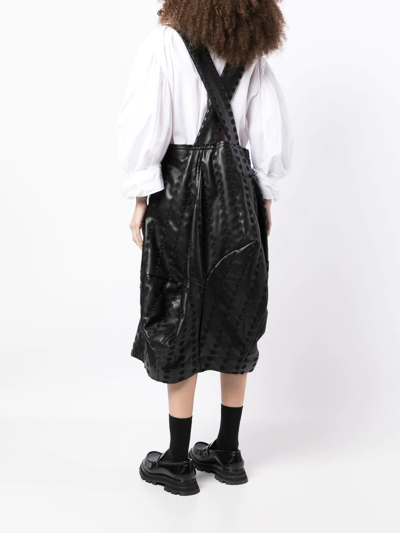 Shop Comme Des Garçons Faux-leather Pinafore Skirt In 黑色