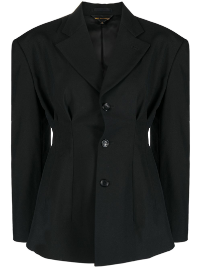 Shop Comme Des Garçons Single-breasted Wool Blazer In 黑色