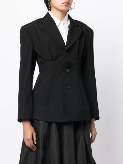 Shop Comme Des Garçons Single-breasted Wool Blazer In 黑色