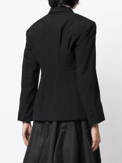 Shop Comme Des Garçons Single-breasted Wool Blazer In 黑色