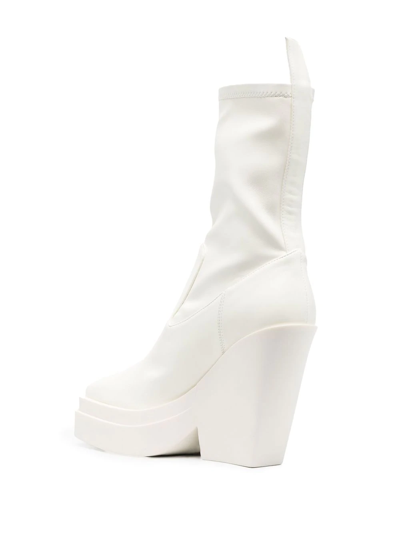 Gia Borghini Stiefeletten Texan Aus Synthetischem Weissem Leder In 白色