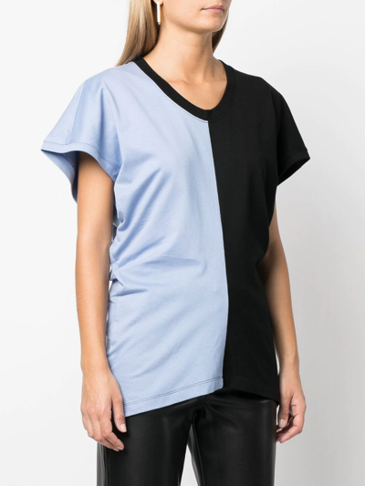 TWO-TONE RUCHED T-SHIRT