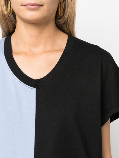 TWO-TONE RUCHED T-SHIRT