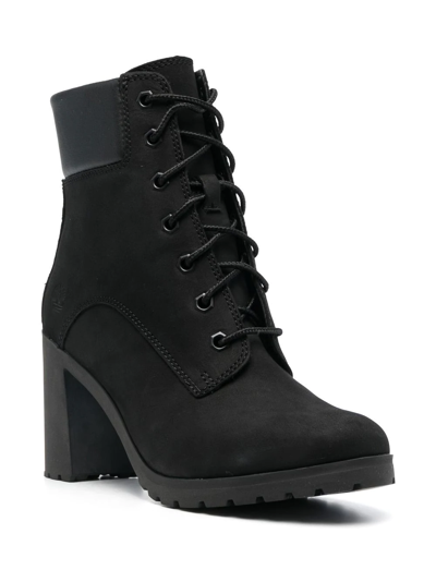 Shop Timberland High-heel Lace-up Boots In 黑色