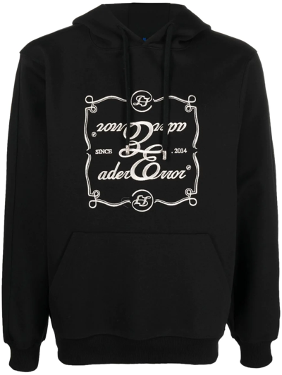 Ader Error Black Decal Hoodie In Black