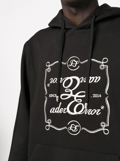 Ader Error Black Decal Hoodie In Black
