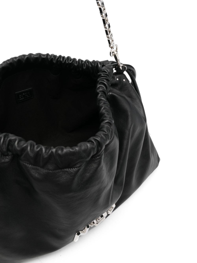 Shop N°21 Logo-plaque Leather Shoulder Bag In 黑色