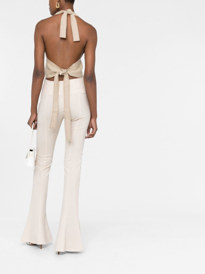 Jacquemus Le Haut Linu Linen Halter Top In 中性色