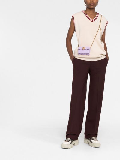 Palm Angels Chic Belt Bag Chain Strap In Purple