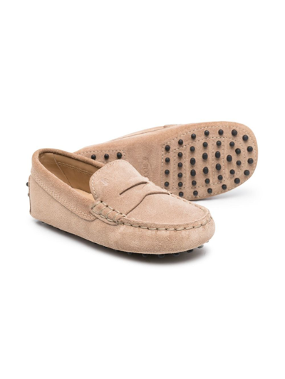 Shop Tod's Slip-on Suede Loafers In Brown