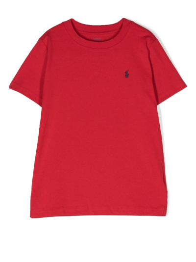 Shop Ralph Lauren Logo-embroidered T-shirt Set (set Of Three) In 红色