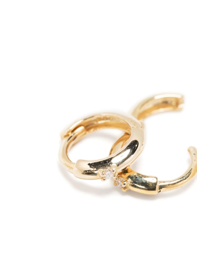 Shop Hestia 14kt Yellow Gold Dainty Diamond Huggie Earrings