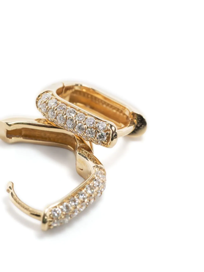 Shop Hestia 14kt Yellow Gold Quadrant Diamond Hoop Earrings