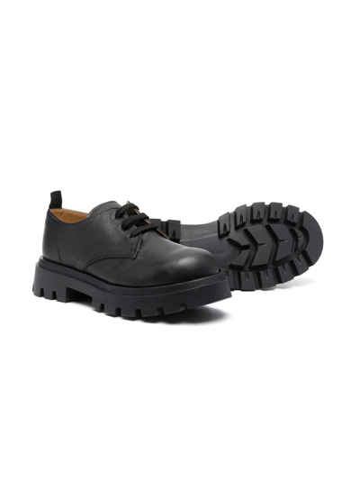 Shop Douuod Lace-up Leather Shoes In Black
