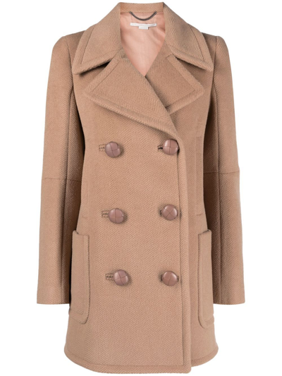 Shop Stella Mccartney Double-breasted Wool Coat In 中性色