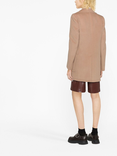 Stella Mccartney Double-breasted Wool Coat In 中性色