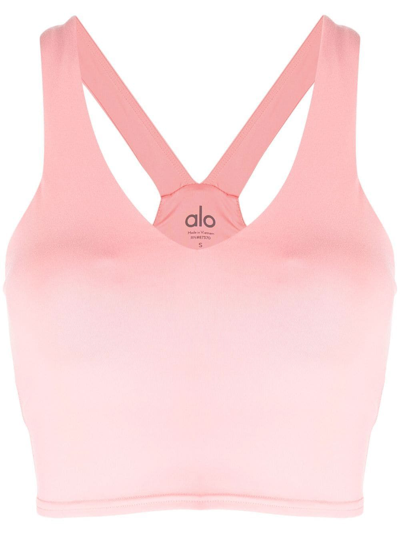Shop Alo Yoga Airbrush Real Bra Tank Top In Pink