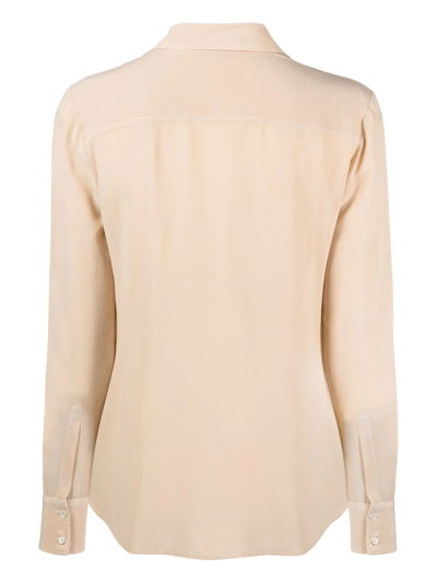 Shop Antonelli Cesar Long-sleeve Silk Shirt In 中性色