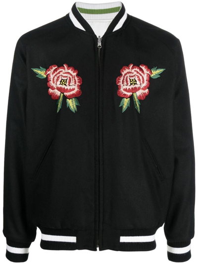 Shop Kenzo France Japan Reversible Bomber Jacket In 黑色