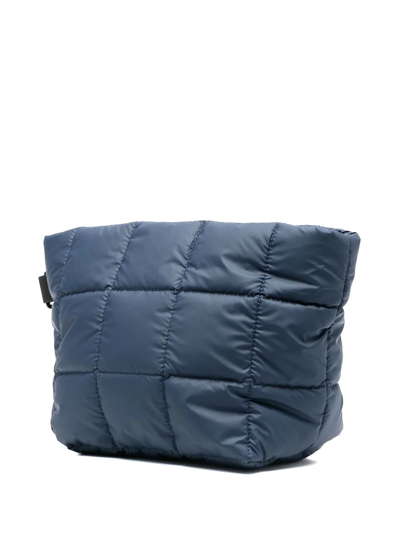 Veecollective Quilted Square Crossbody Bag In 蓝色